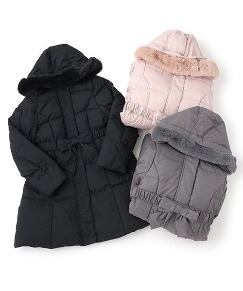 mezzo piano Junior(メゾピアノジュニア)の「【人気商品再入荷】【直営店で取り扱い無し】【撥水】リボンベルトガーリーロングダウン(ダウンジャケット/コート・キッズ・グレー/ピンク/ネイビー・S/M/L)」の10枚目の写真