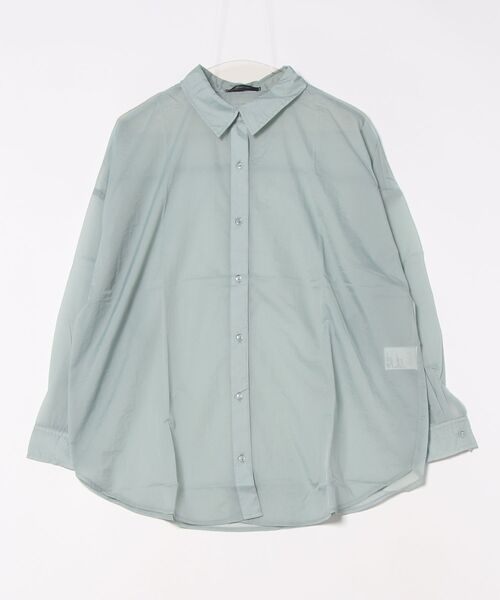 INTERPLANET(インタープラネット)の「シアー長袖シャツ(シャツ/ブラウス・レディース・チャコールグレー/グレイッシュベージュ/サックスブルー・FREE)」の21枚目の写真