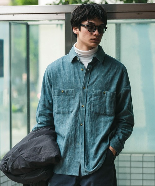 URBAN RESEARCH DOORS（アーバンリサーチドアーズ）の「OUTDOOR EXCHANGE起毛ネルシャツ（シャツ/ブラウス・メンズ・ブラウン/グリーン・LARGE/MEDIUM）」の5枚目の写真