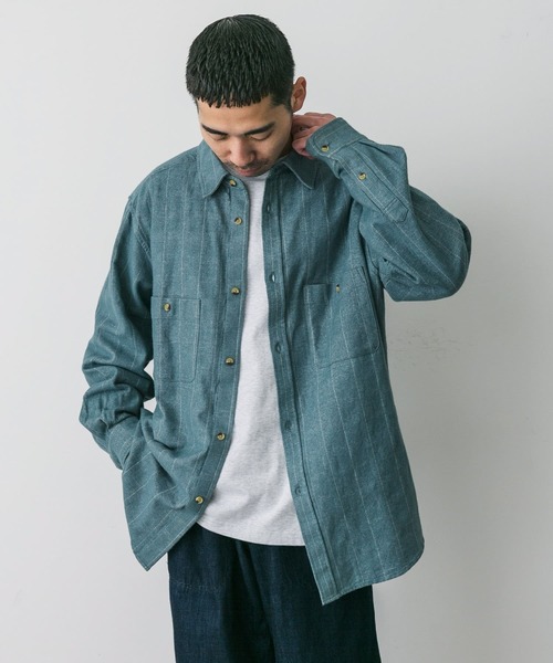 URBAN RESEARCH DOORS（アーバンリサーチドアーズ）の「OUTDOOR EXCHANGE起毛ネルシャツ（シャツ/ブラウス・メンズ・ブラウン/グリーン・LARGE/MEDIUM）」の9枚目の写真