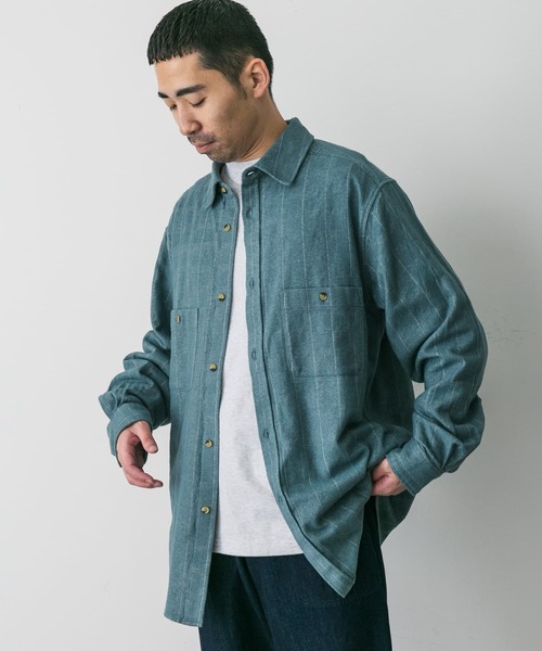 URBAN RESEARCH DOORS（アーバンリサーチドアーズ）の「OUTDOOR EXCHANGE起毛ネルシャツ（シャツ/ブラウス・メンズ・ブラウン/グリーン・LARGE/MEDIUM）」の10枚目の写真
