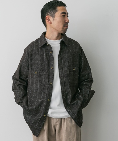 URBAN RESEARCH DOORS（アーバンリサーチドアーズ）の「OUTDOOR EXCHANGE起毛ネルシャツ（シャツ/ブラウス・メンズ・ブラウン/グリーン・LARGE/MEDIUM）」の17枚目の写真