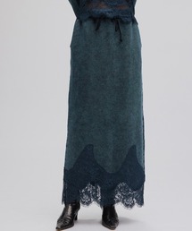 CHEMICAL OVERDYE LACE SWEAT SKIRT