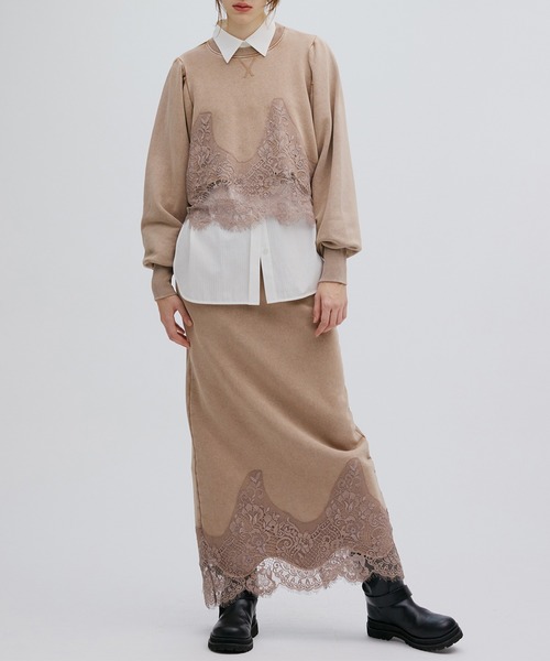 CHEMICAL OVERDYE LACE SWEAT SKIRT（スカート）｜Ameri（アメリ）の