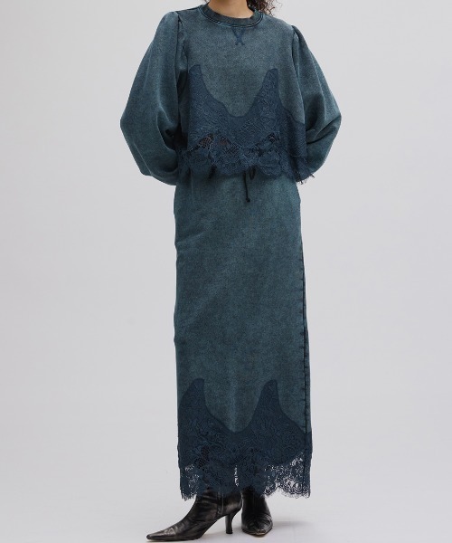 CHEMICAL OVERDYE LACE SWEAT SKIRT（スカート）｜Ameri（アメリ）の