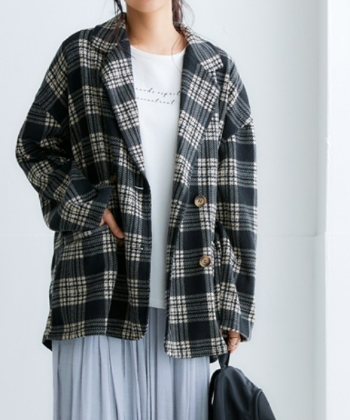 nissen（ニッセン）の「【販売終了】起毛素材ミドル丈テーラードジャケット（テーラードジャケット・レディース・ブラウン系その他/アイボリー/チャコール/グリーン・M/S/LL/L）」の18枚目の写真