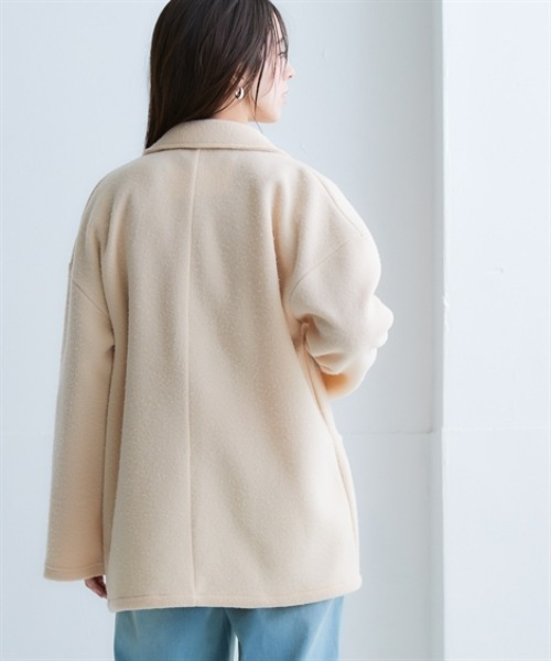 nissen（ニッセン）の「【販売終了】起毛素材ミドル丈テーラードジャケット（テーラードジャケット・レディース・ブラウン系その他/アイボリー/チャコール/グリーン・M/S/LL/L）」の14枚目の写真