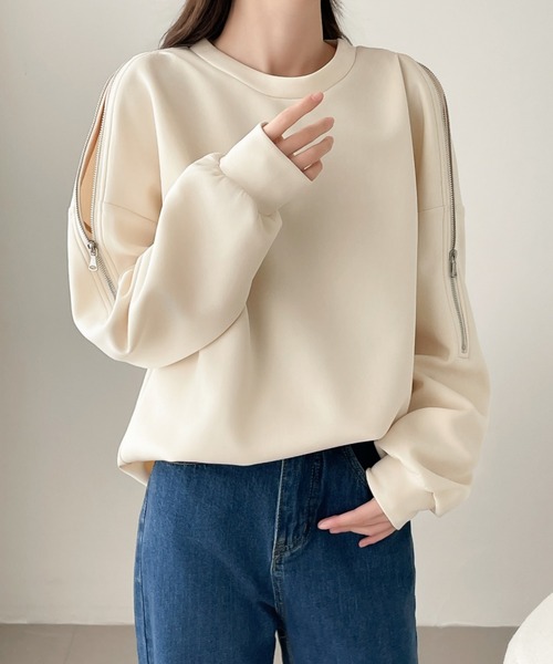 ABITOKYO(アビトーキョー)の「ショルダージップ段ボールスウェットプルオーバー(スウェット・レディース・ブラウン/アイボリー/ブラック・XL/M/L)」の17枚目の写真