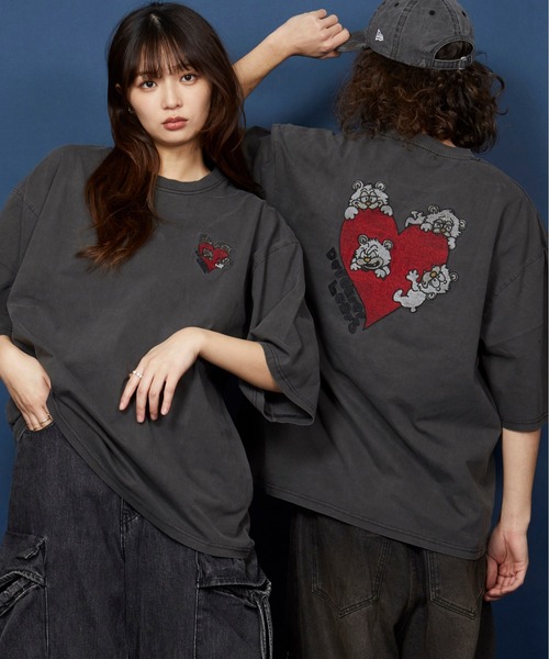 おしゃれでシンプル Over Size ロゴ刺繍 コットンTシャツ セール】オーバーサイズ 刺繍 Tシャツ 綿100％ /embroidery