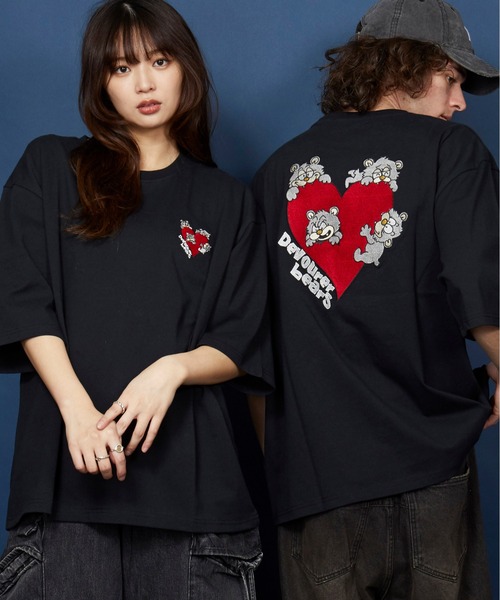 セール】オーバーサイズ 刺繍 Tシャツ 綿100％ /embroidery