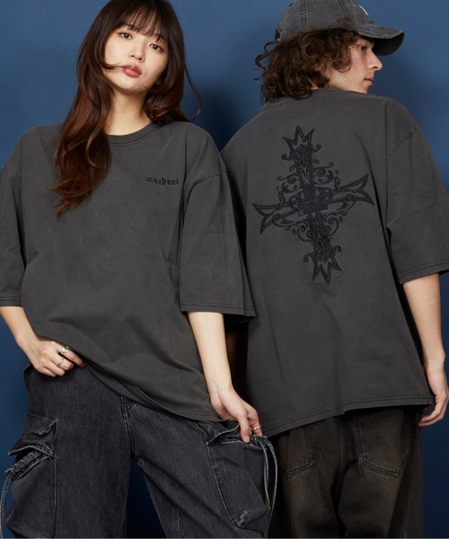 セール】オーバーサイズ 刺繍 Tシャツ 綿100％ /embroidery