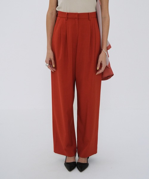 CLANE（クラネ）の「BASIC TUCK PANTS（スラックス・レディース・ブラック/アイボリー/ベージュ/レッド・0/2/1）」の20枚目の写真