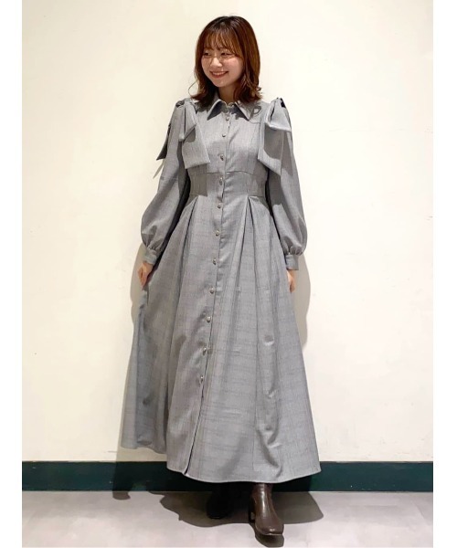 セール】肩リボンシャツワンピース（ワンピース）｜AND COUTURE