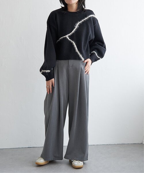 VENCEEXCHANGE（ヴァンスエクスチェンジ）の「アルパカタッチラインフェザープルオーバー（ニット/セーター・レディース・アイボリー/ブラック/グレー・FREE）」の6枚目の写真