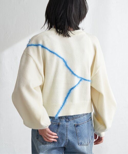 VENCEEXCHANGE（ヴァンスエクスチェンジ）の「アルパカタッチラインフェザープルオーバー（ニット/セーター・レディース・アイボリー/ブラック/グレー・FREE）」の9枚目の写真