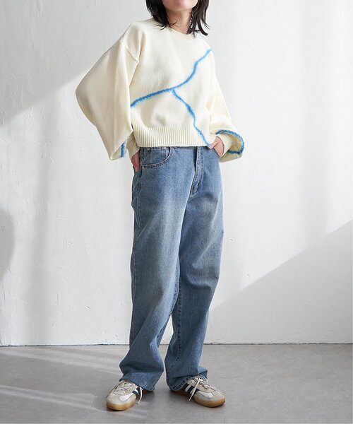 VENCEEXCHANGE（ヴァンスエクスチェンジ）の「アルパカタッチラインフェザープルオーバー（ニット/セーター・レディース・アイボリー/ブラック/グレー・FREE）」の10枚目の写真