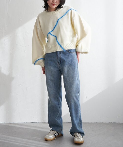 VENCEEXCHANGE（ヴァンスエクスチェンジ）の「アルパカタッチラインフェザープルオーバー（ニット/セーター・レディース・アイボリー/ブラック/グレー・FREE）」の11枚目の写真