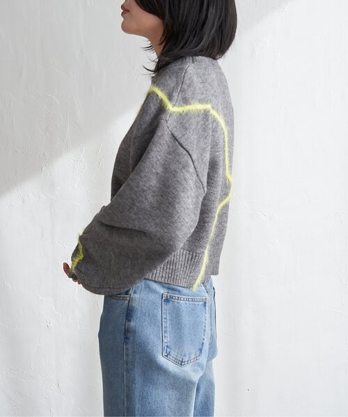 VENCEEXCHANGE（ヴァンスエクスチェンジ）の「アルパカタッチラインフェザープルオーバー（ニット/セーター・レディース・アイボリー/ブラック/グレー・FREE）」の14枚目の写真