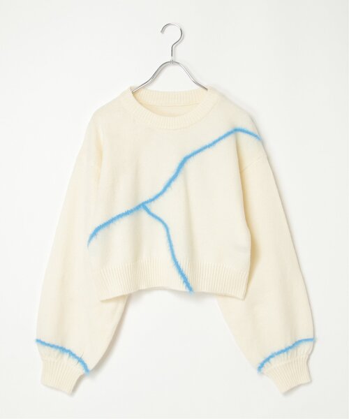 VENCEEXCHANGE（ヴァンスエクスチェンジ）の「アルパカタッチラインフェザープルオーバー（ニット/セーター・レディース・アイボリー/ブラック/グレー・FREE）」の18枚目の写真