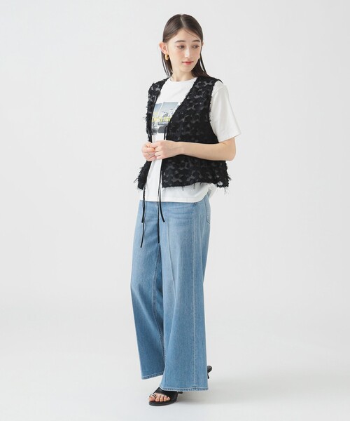 B:MING by BEAMS（ビーミングバイビームス）の「フリンジ ジャカード ノースリーブ ブラウス（シャツ/ブラウス・レディース・ブラック/ホワイト系その他5・ONE SIZE）」の7枚目の写真