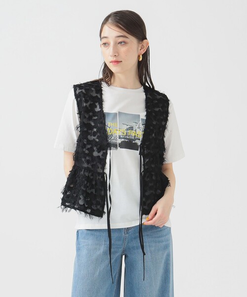 B:MING by BEAMS（ビーミングバイビームス）の「フリンジ ジャカード ノースリーブ ブラウス（シャツ/ブラウス・レディース・ブラック/ホワイト系その他5・ONE SIZE）」の10枚目の写真