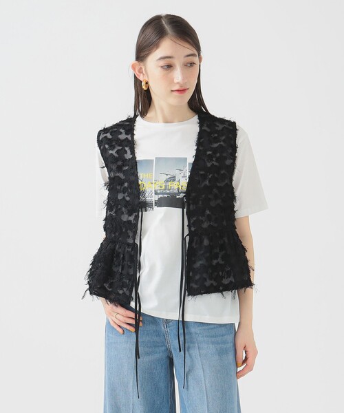 B:MING by BEAMS（ビーミングバイビームス）の「フリンジ ジャカード ノースリーブ ブラウス（シャツ/ブラウス・レディース・ブラック/ホワイト系その他5・ONE SIZE）」の20枚目の写真