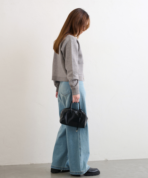 U by SPICK&SPAN(ユーバイスピックアンドスパン)の「ハートボタンカーディガン(カーディガン/ボレロ・レディース・ライトグレー/ネイビー・FREE)」の8枚目の写真