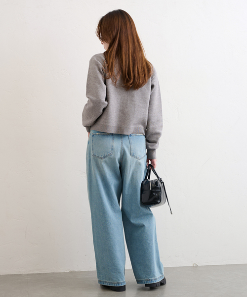 U by SPICK&SPAN(ユーバイスピックアンドスパン)の「ハートボタンカーディガン(カーディガン/ボレロ・レディース・ライトグレー/ネイビー・FREE)」の9枚目の写真