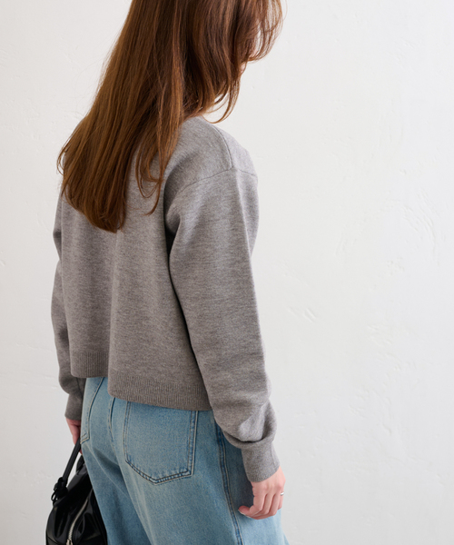 U by SPICK&SPAN(ユーバイスピックアンドスパン)の「ハートボタンカーディガン(カーディガン/ボレロ・レディース・ライトグレー/ネイビー・FREE)」の14枚目の写真