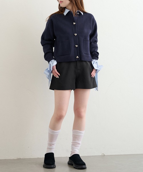 U by SPICK&SPAN(ユーバイスピックアンドスパン)の「ハートボタンカーディガン(カーディガン/ボレロ・レディース・ライトグレー/ネイビー・FREE)」の17枚目の写真