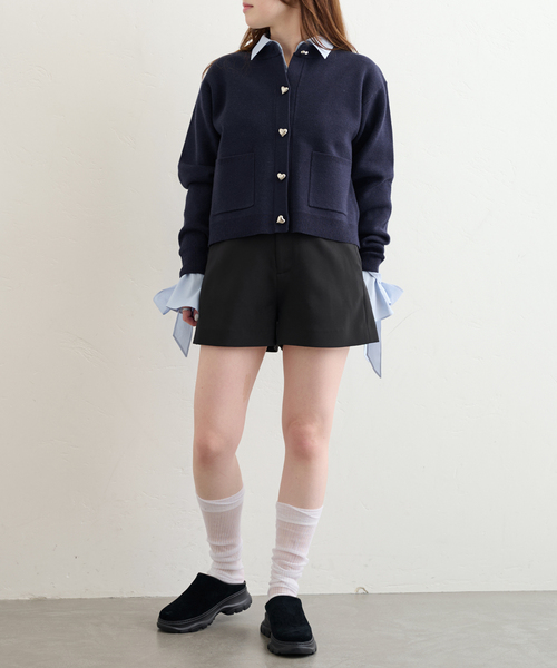 U by SPICK&SPAN(ユーバイスピックアンドスパン)の「ハートボタンカーディガン(カーディガン/ボレロ・レディース・ライトグレー/ネイビー・FREE)」の18枚目の写真