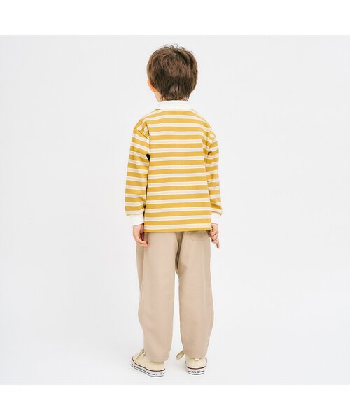 apres les cours（アプレレクール）の「【ジュニア対応】襟付きマルチボーダーTシャツ（Tシャツ/カットソー・キッズ・イエロー/ブルー・100/130/120/110/90/80）」の4枚目の写真