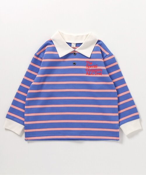 apres les cours（アプレレクール）の「【ジュニア対応】襟付きマルチボーダーTシャツ（Tシャツ/カットソー・キッズ・イエロー/ブルー・100/130/120/110/90/80）」の11枚目の写真