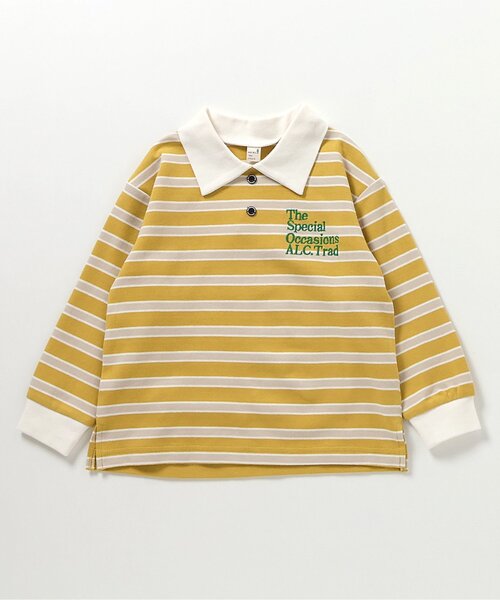 apres les cours（アプレレクール）の「【ジュニア対応】襟付きマルチボーダーTシャツ（Tシャツ/カットソー・キッズ・イエロー/ブルー・100/130/120/110/90/80）」の12枚目の写真