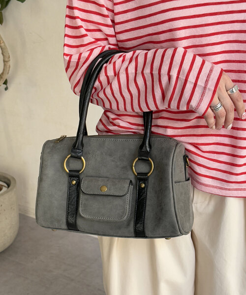 CPCM（シーピーシーエム）の「ヴィンテージボストンバッグ（ボストンバッグ・レディース・ブラウン/ベージュ/ブラック・FREE）」の2枚目の写真