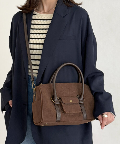 CPCM（シーピーシーエム）の「ヴィンテージボストンバッグ（ボストンバッグ・レディース・ブラウン/ベージュ/ブラック・FREE）」の7枚目の写真