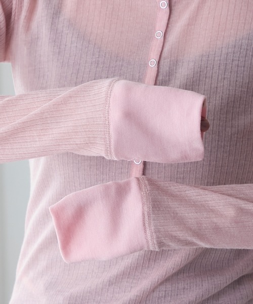 y*y様 新品24-25NOVMBR LIVER153cm forksy.】シアーリブ ヘンリーネック ロングTシャツ（Tシャツ