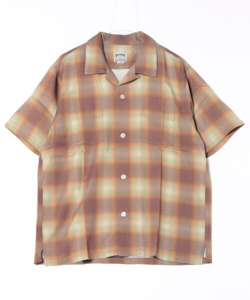 ブラウス シャツ HOUSTON / OMBRE CHECK S/S SHIRT / 41187 レディース メンズ HOUSTON / OMBRE CHECK S/S SHIRT / 41187（シャツ/ブラウス