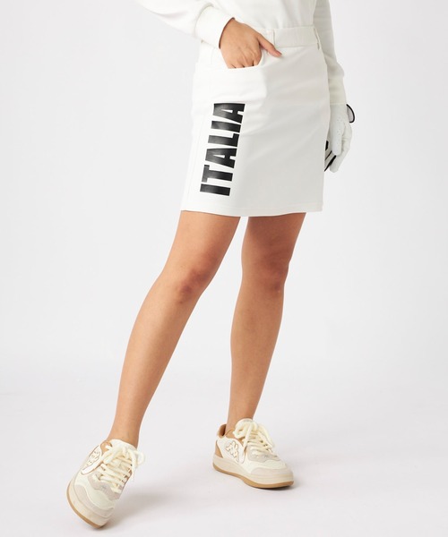 Kappa(カッパ)の「ダンボールニットミニスカート(スカート・レディース・ホワイト/ネイビー/ブラック・LARGE/MEDIUM/SMALL)」の2枚目の写真