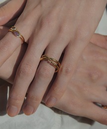金属アレルギー対応 ダブルラインリング