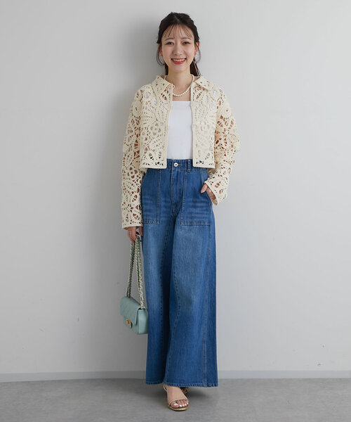La boutique BonBon(ラブティックボンボン)の「バギーワイドデニム(デニムパンツ・レディース・ネイビー/サックスブルー・1/2)」の9枚目の写真