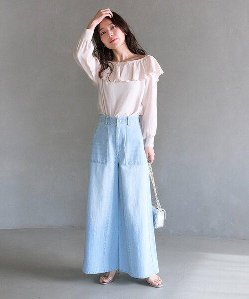 leur logette ワイドバギーデニムパンツ　デニム バギーワイドデニム（デニムパンツ）｜La boutique BonBon（ラブ