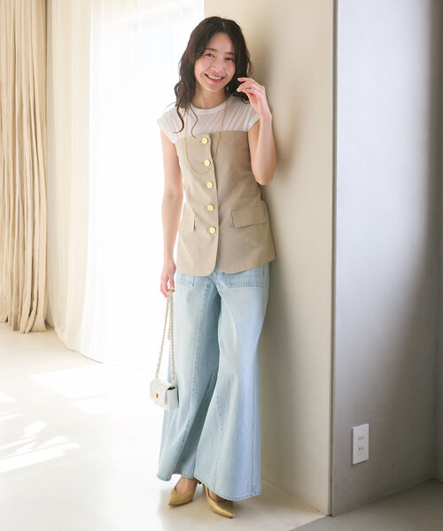 La boutique BonBon(ラブティックボンボン)の「バギーワイドデニム(デニムパンツ・レディース・ネイビー/サックスブルー・1/2)」の21枚目の写真