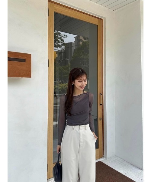 amel（エイメル）の「【RE ARRIVAL】チュールレイヤードリボントップス/ピンクベージュ（Tシャツ/カットソー・レディース・ピンクベージュ・FREE）」の17枚目の写真