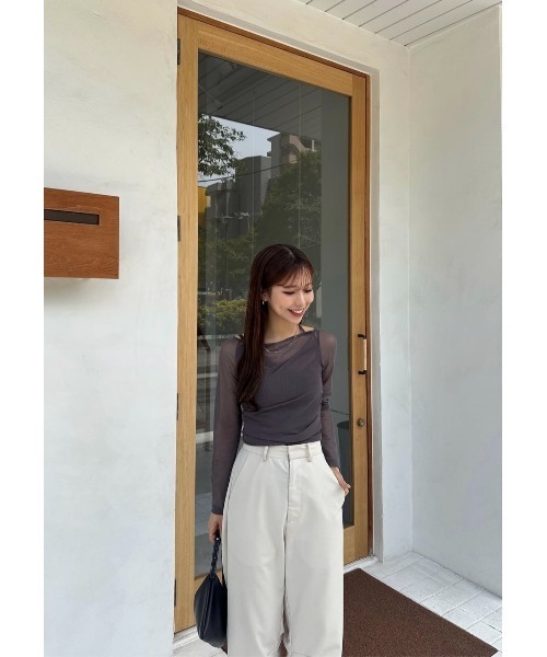 amel（エイメル）の「【RE ARRIVAL】チュールレイヤードリボントップス/ピンクベージュ（Tシャツ/カットソー・レディース・ピンクベージュ・FREE）」の21枚目の写真