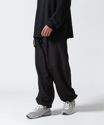 B omnivore/ビーオムニボー STRETCH POLYESTER BELT LOOSE PANTS ストレッチポリエステルベルトルーズパンツ