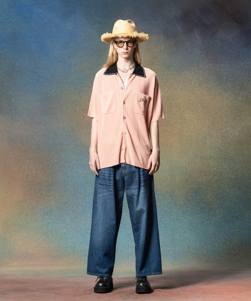 glamb(グラム)の「Stitch Collar Knit Shirt / ステッチカラーニットシャツ(シャツ/ブラウス・メンズ・ミント/ピンク・M/L)」の6枚目の写真