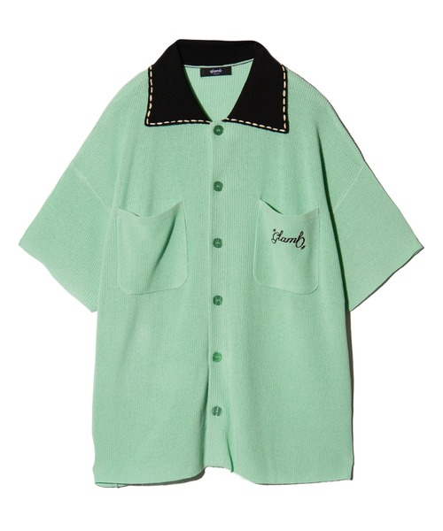glamb(グラム)の「Stitch Collar Knit Shirt / ステッチカラーニットシャツ(シャツ/ブラウス・メンズ・ミント/ピンク・M/L)」の13枚目の写真