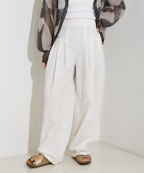 NOMINE(ノミネ)の「【セットアップ着用可】3タック ワイドパンツ(その他パンツ・レディース・ホワイト/ブラウン系その他/ブラック・フリー/S/M)」の7枚目の写真