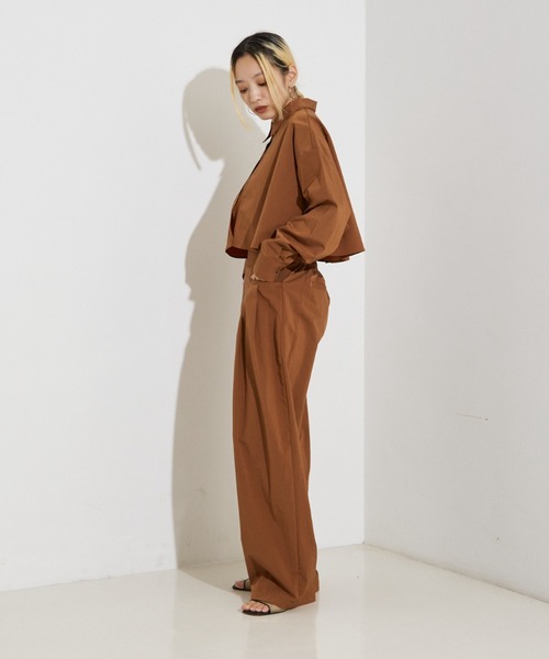 NOMINE(ノミネ)の「【セットアップ着用可】3タック ワイドパンツ(その他パンツ・レディース・ホワイト/ブラウン系その他/ブラック・フリー/S/M)」の10枚目の写真